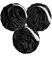 MainBasics Bath Shower Loofah Sponge Pouf Body Scrubber Exfoliator Body Wash Sponge (Set of 3, Tr...