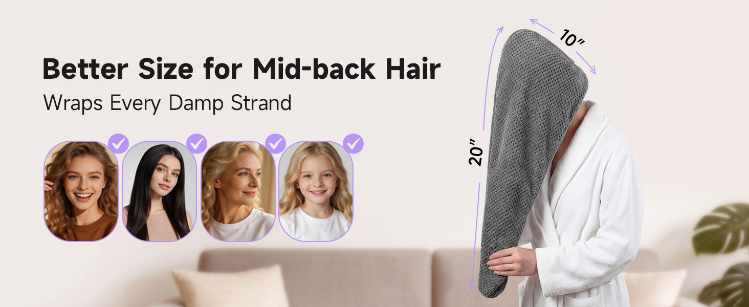 hair towel wrap for long hair