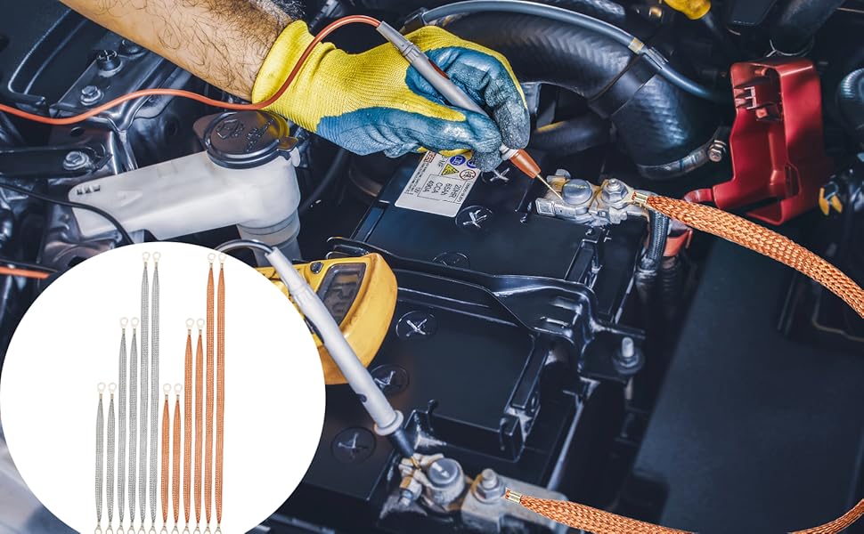 Copper grounding straps for universal automotive