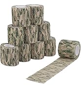 DROK 4/10 Roll Camo Tape, Camouflage Self-Adhesive Wrap Bandage for Hunting Outdoor Sport Militar...