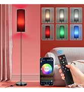 FRIDEKO HOME Floor Lamp, 9W 800LM Smart Bulb, Tall Corner Lamp, Black Shade | Music Sync Light, A...
