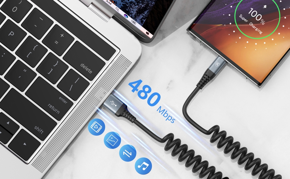 USB A to Type C Charge Cord