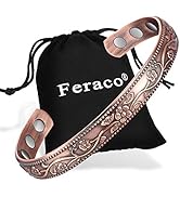 Feraco Copper Bracelet for Women Arthritis &amp; Joint, Magnetic Bracelets for Women Pain Relief, 99....