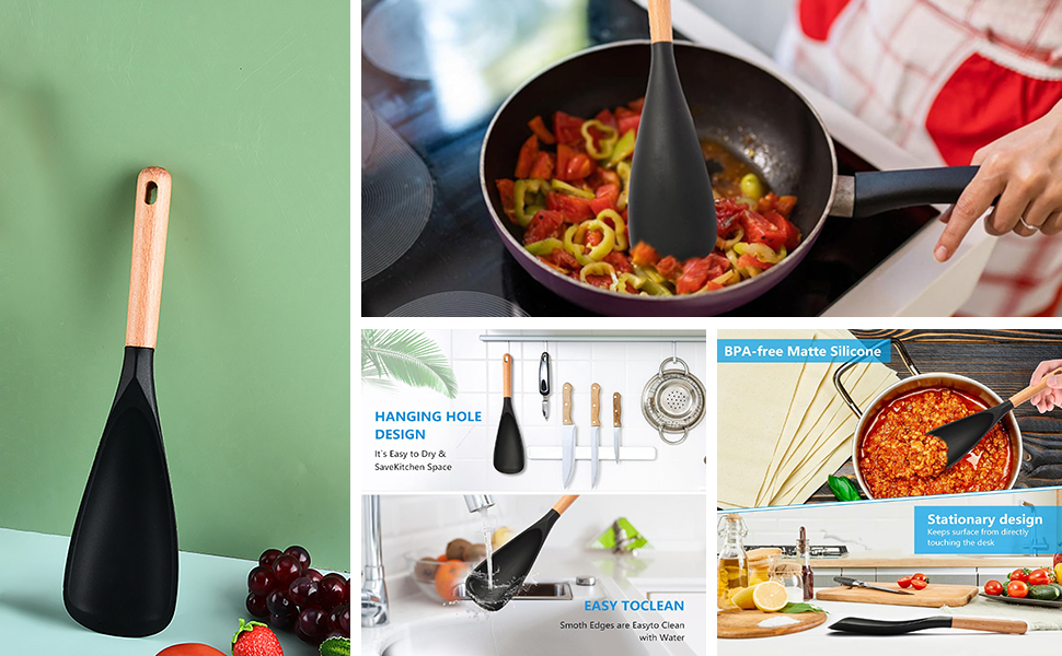 Wooden Handle Kitchen Spoon