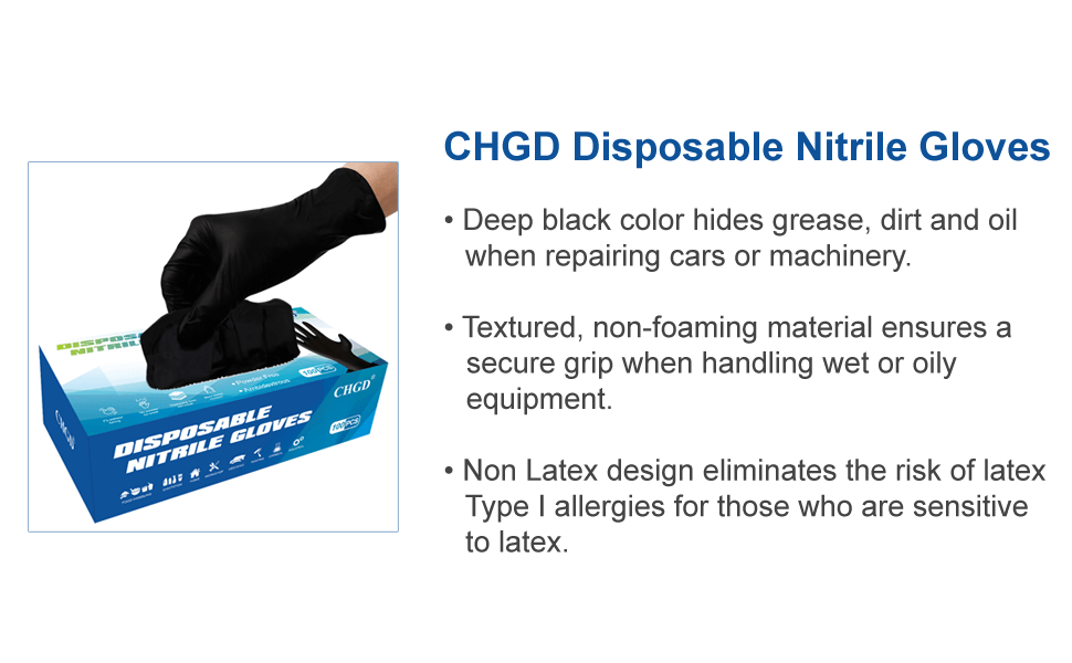 Nitrile Black Disposable Gloves