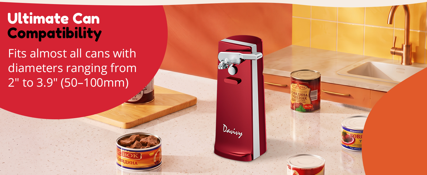 NK-0734 Universal electric can opener for 50–100mm diameter cans