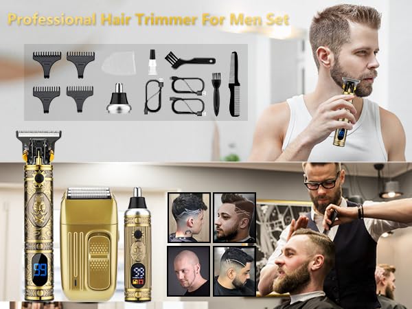 Hair Trimmer for Men Hair Clippers for Men Nose Hair Trimmer Shaver Cordless Barber Clippers