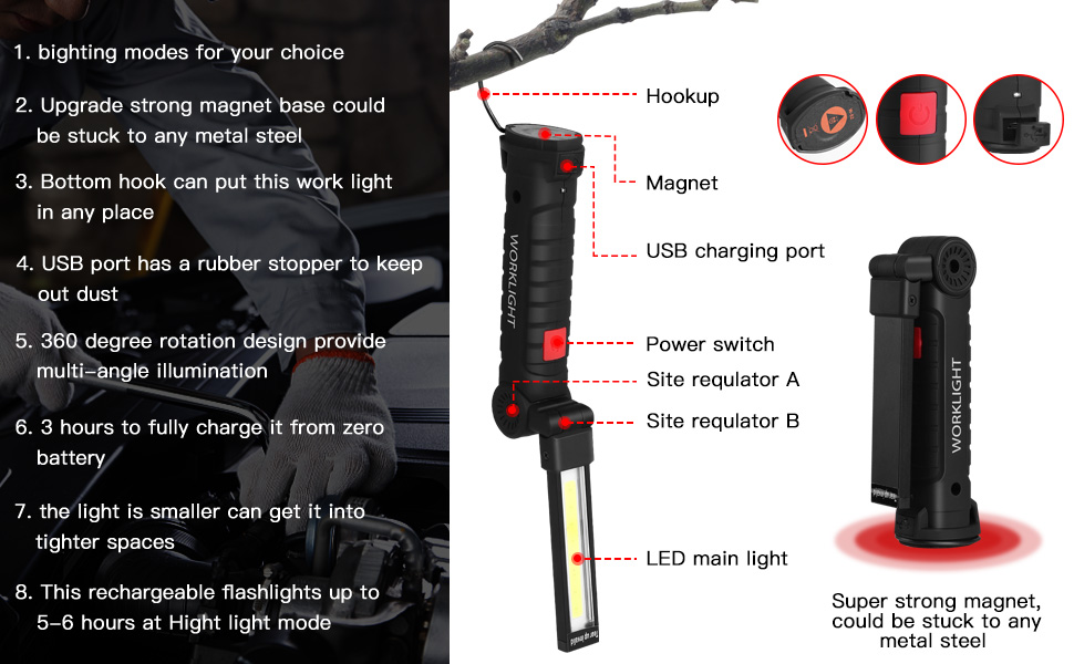 led magnetic light for mechanics