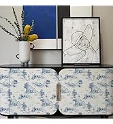 QUCHENG Monochrome Wallpaper Chinoiserie Style Wall Decor Toile de Jouy Landscape Dresser Sticker...