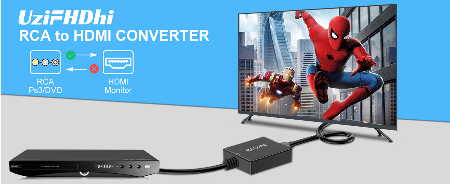 rca to hdmi converter adapter av to hdmi converter