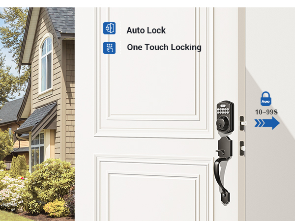 keyless entry door lock with handle