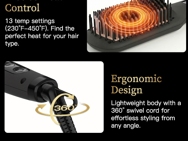 Hair Straightener Ceramic Brush