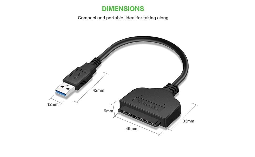 Valuegist USB to SATA cable Dimension