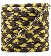 DELELE 2 Pair Round Wave Shape Non Slip Heavy Duty and Durable Outdoor Climbing Shoelaces Hiking ...