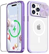 WATEFULL Clear Case Compatible with iPhone 15 Pro Max MagSafe Sliding Camera Cover Protector,[Str...