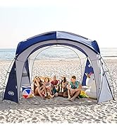 UNP Easy Beach Tent 12 X 12ft Pop Up Canopy UPF50+ Tent with Side Wall, Ground Pegs, and Stabilit...