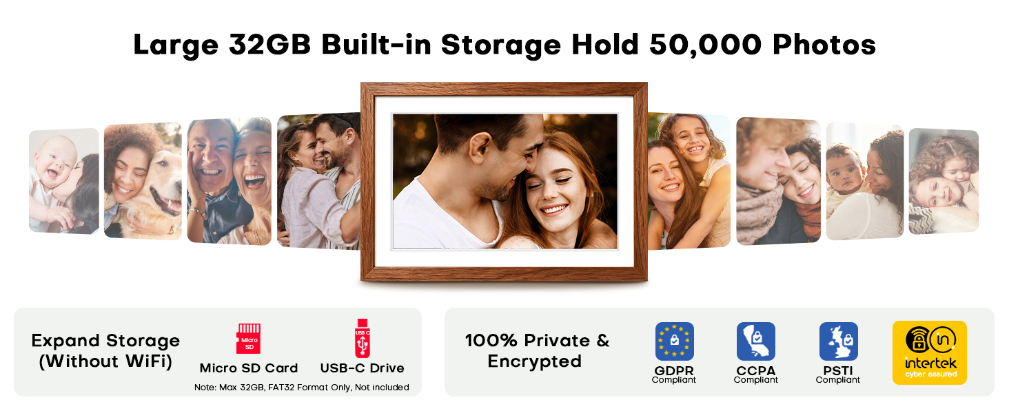 wood digital picture frame frameo