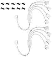 RGBZONE 4 Pins Splitter Cable Y-Splitter (Four Way) for 5050 3528 RGB LED Light Strip with 5 Male...