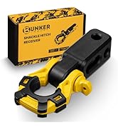 BUNKER INDUST Shackle Hitch Receiver 3/4" D Ring Shackle w/Trailer Hitch-Fits 2" Receivers,Offroa...