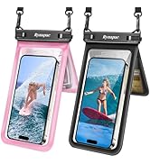 Rynapac IPX8 Waterproof Phone Pouch, [Up to 8.5''] Double Space Waterproof Phone Case with Lanyar...