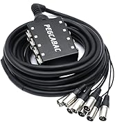 pegcabac 8 Channel XLR Snake Cable, Low Profile XLR Send Sub Snake Stage Box, Pro Audio Splitter ...