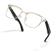 QJF Smart Bluetooth Blue Light Glasses for Women Men, AI Voice Assistant, Open Ear Speakers, Clea...