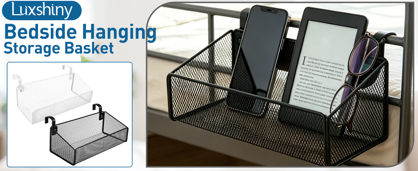 Luxshiny Bedside Hanging Storage Basket