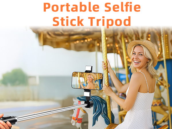 41? Selfie Stick Tripod with 2 Rechargeable LED Fill Lights
