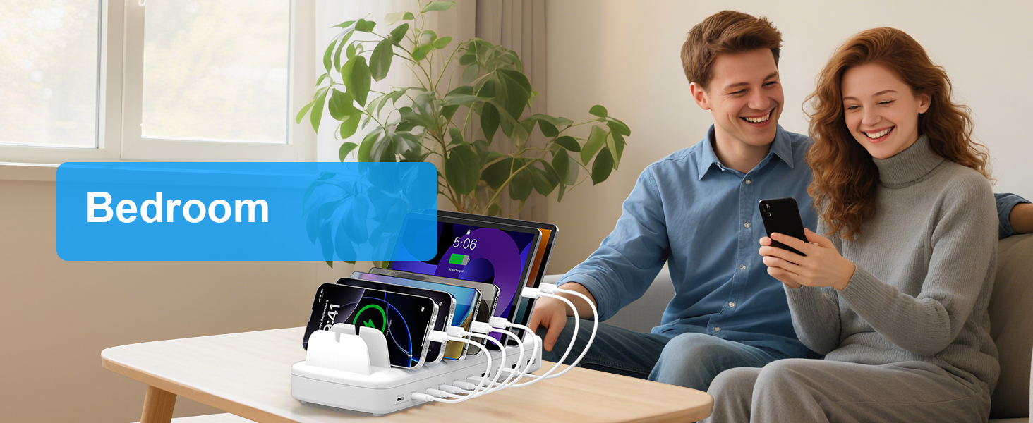 10 port charging station for bedroom
