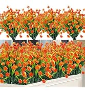 TURNMEON 20 Bundles Artificial Fall Flowers for Outdoors Fake Plants Fall Summer Decor, UV Resist...