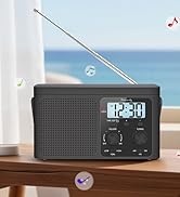 DreamSky AM FM Radio Portable - Shortwave Radio Battery Powered or Plug in Wall for Home Outdoor,...