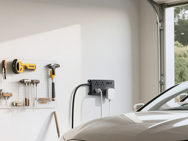 surge protector power strip flat plug