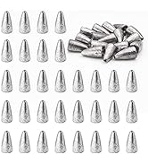 FREGITO 50pcs Fishing Weight Sinkers, Lead Worm Weights Fishing Sinkers for Bass Fishing Texas Rigs