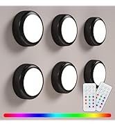 BESTDLCLITE LED Puck Lights with Remote, 16-Color Under Cabinet Lighting Wireless, Battery Operat...