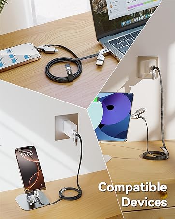 Jixivor multi functional 4 in 1 usb c charging cable cords combo