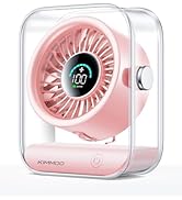 KIMMOO Rechargeable USB Desk Fan, Quiet Table Fan with Turbo Airflow, 100 Speeds, Digital Display...