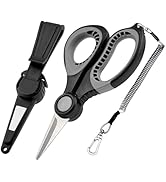 Booms Fishing S06 Fishing Scissors: 5.5" Fishing Line Cutter with Hook Sharpener, Braid Scissors ...