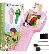 Microscope for Kids Gifts Toys Science, Mini Handheld Digital Pocket Microscope Requiring Direct ...