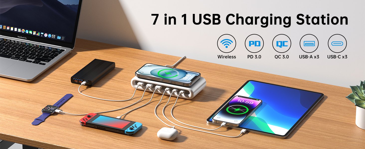 7 in 1 USB Charging Station
