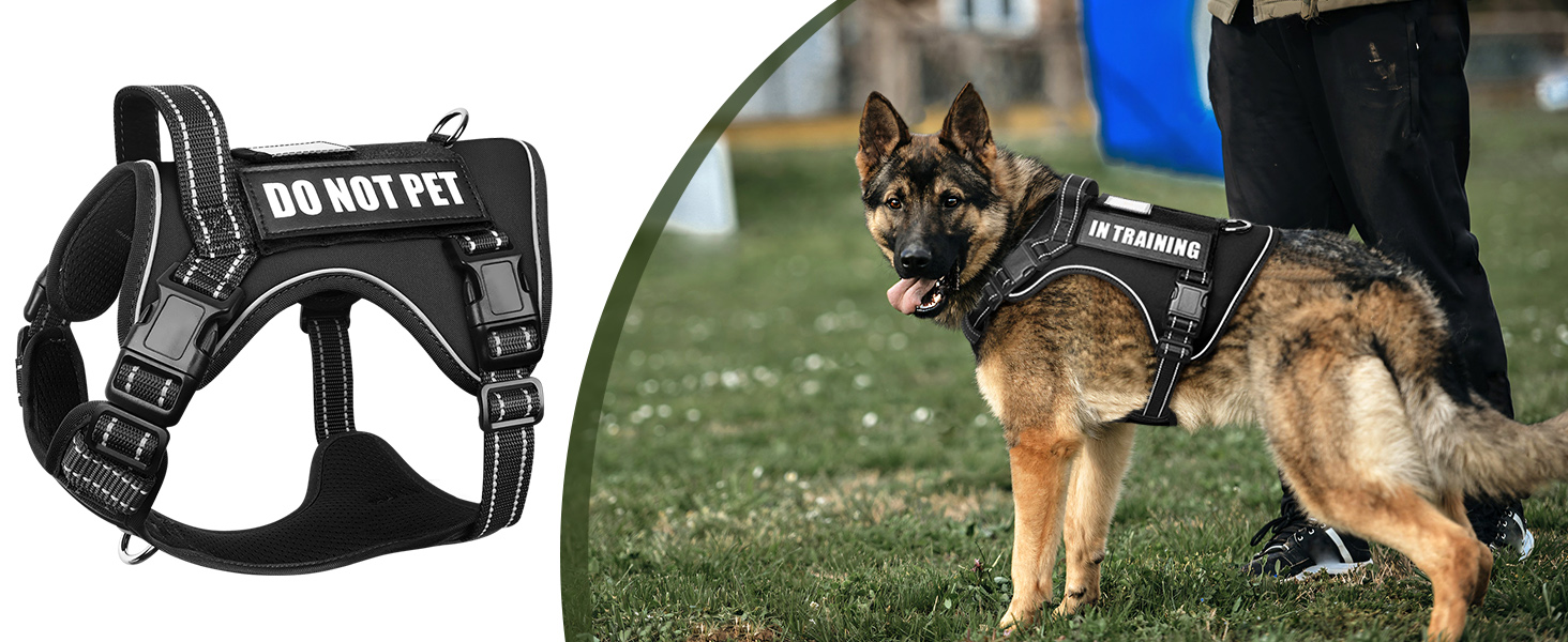 balck dog harness for large dogs