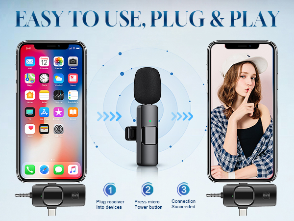 Wireless Lavalier Microphones for iPhone
