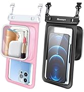 Niveaya [Floatable Floating Waterproof Phone Pouch 2 Pack-Up to 8.5", Large Space Adjustable Neck...