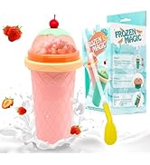 Slushie Cup, Smoothie Cups with Lids & Straws, Slushy Cup for Juices, Milk and Ice Cream Make, Po...