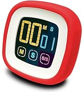 CREAVIVA Digital Kitchen Timer (Protective Silicone Case) - Touch Control, Large Backlit LCD Disp...