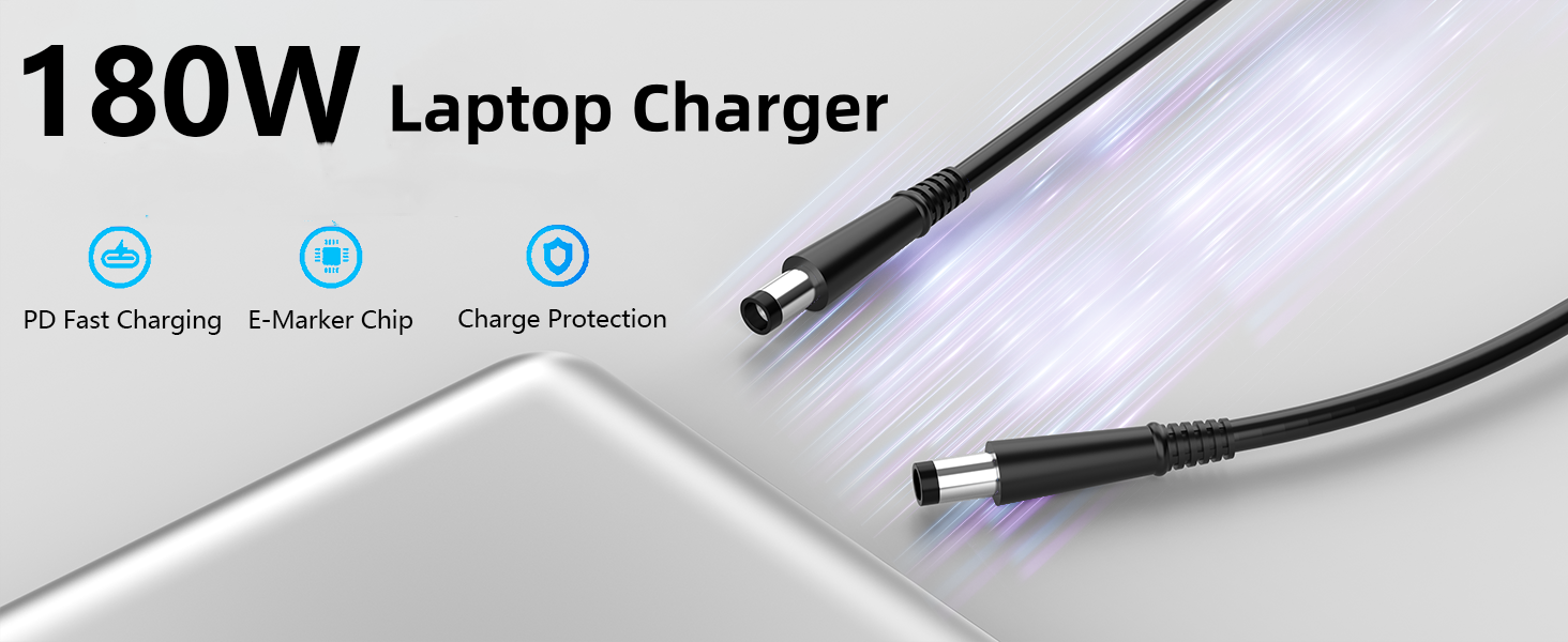 180w laptop charger compatible with dell dock charger