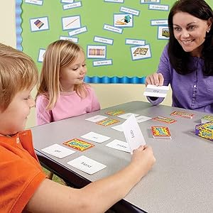 kids and teacher playing splat sight words game
