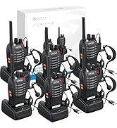 eSynic 6 Pack Portable Walkie Talkies Rechargeable-3 Miles Long Range-Rain-Resistant Walky Talky ...