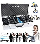 EXMAX EX-200E UHF Wireless Audio Tour Guide System Assisted Listening Equipment for Church Courtr...