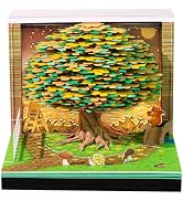 3D Time Piece Calendar, 2027 Desk Calendar With LED Light, 3d Tree Memo Pad Creative Desk Calenda...