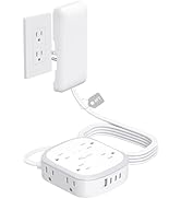 Outlet Cover Extension Cord Flat 6ft, NUTICT Flat Plug Power Strip with 8 Outlets &amp; 3 USB-C &amp; 1 U...